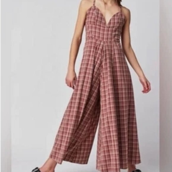 Free People Kaia Jumpsuit – Dusty Lavender Plaid Combo – Size S – NWT - Picture 3 of 7